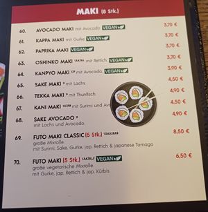 Menu at Mr Tu in Cottbus