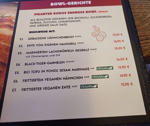 Menu at Mr Tu in Cottbus