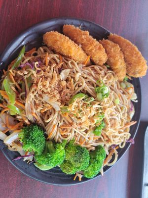 Vegan Yakisoba at Soho Ramen & Sake Bar in Temecula