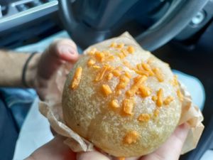 Jalapeno and cheese bun at Crust Vegan Bakery in Philadelphia