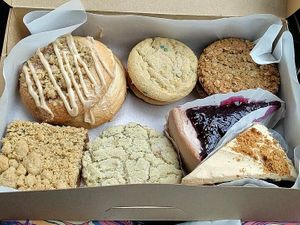 Assorted cookies, slices and cakes! at Crust Vegan Bakery in Philadelphia