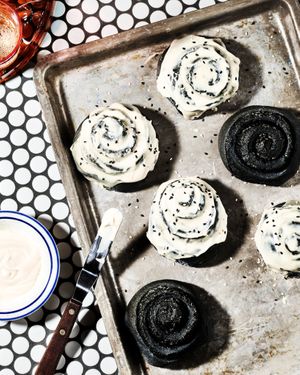 Sweet black sesame buns at Crust Vegan Bakery in Philadelphia