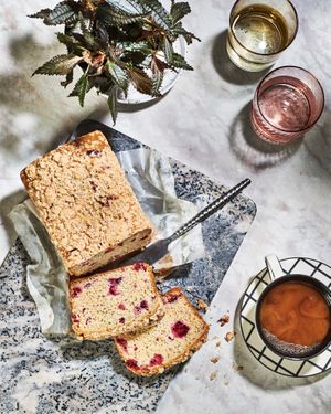 Cranberry orange loaf slices at Crust Vegan Bakery in Philadelphia