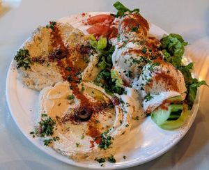 Vegan combo plate at Daawat Indian Grill & Bar in Seattle