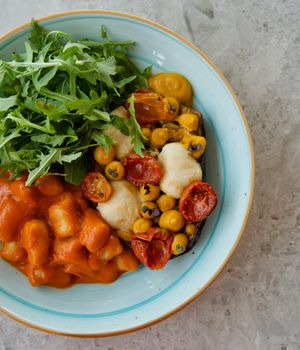 Roasted Eggpant and Spelt Gnocchi at Green One BTC in Ljubljana
