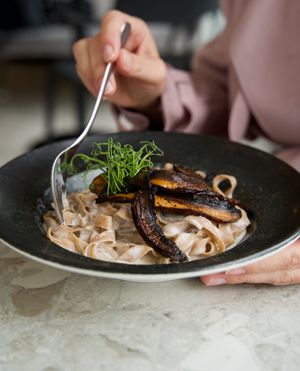 Truffle Tagliatelle at Green One BTC in Ljubljana
