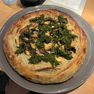 pizza bianca at Green One BTC in Ljubljana