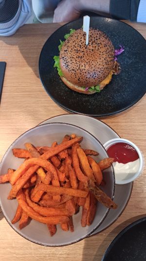 Sweet potato fries at Green One BTC in Ljubljana