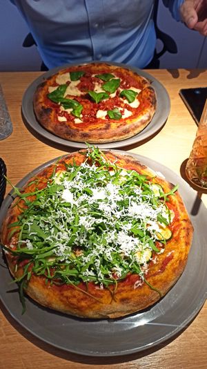 Pizza Cuketa and Margherita at Green One BTC in Ljubljana