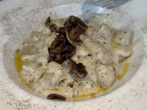 Truffle njoki 😎  at Green One BTC in Ljubljana