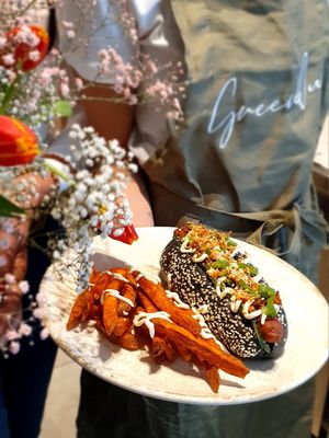 Daily offer: vegan hot dog with sweet potatoes at Green One BTC in Ljubljana