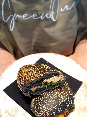 Sandwich with smoked tofu at Green One BTC in Ljubljana