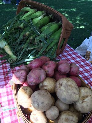 Produce stand at Tremont Farmers Market in Cleveland