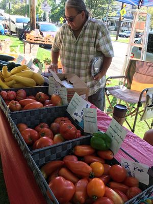 Produce vendor  at Tremont Farmers Market in Cleveland