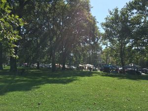 Market along the park square  at Tremont Farmers Market in Cleveland