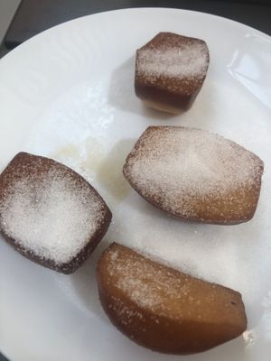 Deep fried steam buns  at Nine Dumplings Nine Dishes in Vancouver