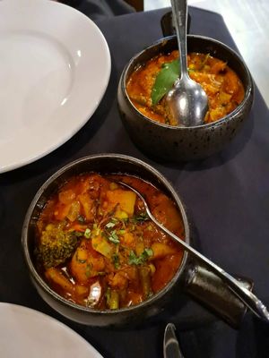 2 vegan mains at The Curry House in Shrewsbury