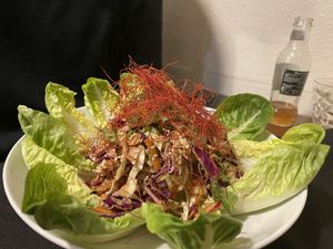 Bangkok salad with rice noodles  at Phoenix Belgian Vegg in Malaga