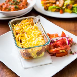 Lasagna at Phoenix Belgian Vegg in Malaga