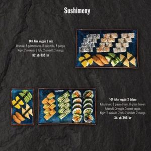 Veggie menu at Aiko Sushi in Lund