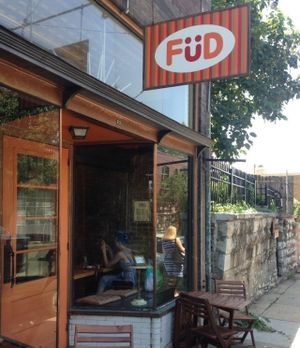Restaurant entrance at FuD in Kansas City