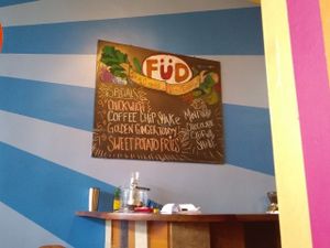 Menu board with current specials. at FuD in Kansas City