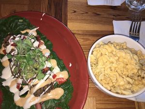 Raw Rainbow Wrap and Mac and Cheese  at FuD in Kansas City