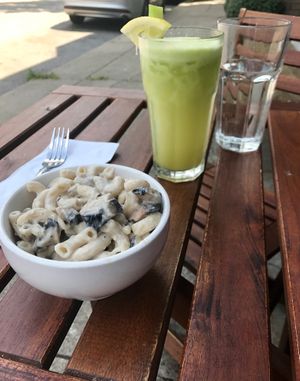 mushroom mac & cheese and celery ginger lemon at FuD in Kansas City