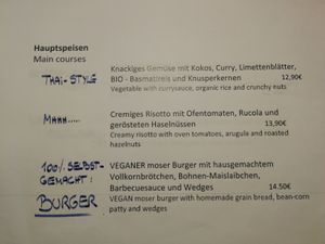Vegan mains  at Moserwirt Gasthof in Maria Alm