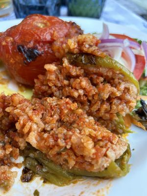 delicious flavourful rice fillingg  at Zorbas in Zakynthos