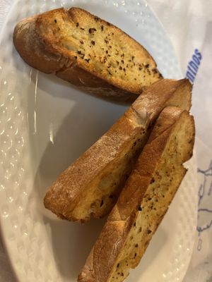 Vegan garlic bread   at Zorbas in Zakynthos