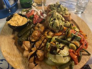 Vegan meze platterr  at Zorbas in Zakynthos