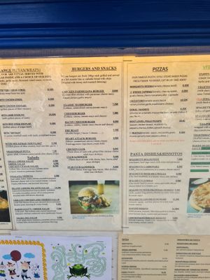 rest of menu  at Zorbas in Zakynthos