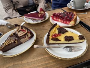 Vegan cake selection at Patina in Mannheim