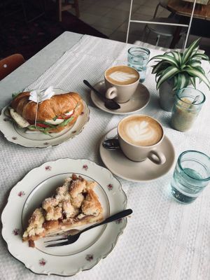 Vegan cake and coffee at Patina in Mannheim
