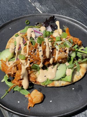Vegan Flatbread (tiny portion…)  at Zeil & Surfcentrum Brouwersdam in Ouddorp