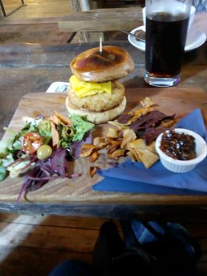 Vegan Burger! 💜💜💜 x x at Cafe Under the Spire in Gateshead
