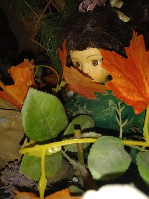 Doll artwork. at Cafe Under the Spire in Gateshead