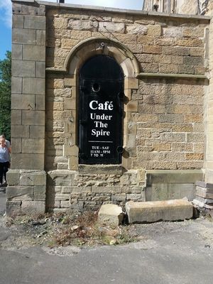 Out side of Cafe Under the Spire. at Cafe Under the Spire in Gateshead