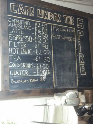 Menu part 2. at Cafe Under the Spire in Gateshead