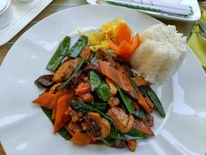 Fried Tofu (actually it's not Tofu but soja-chunks) at Tau in Vienna