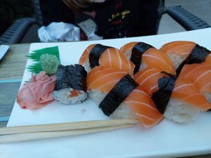 Saki (like fish) sushi and maki at Tau in Vienna