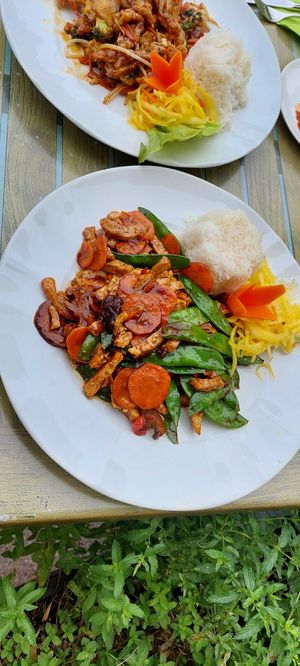 Tofu mit Pilzen und Zuckerschoten (52) at Tau in Vienna