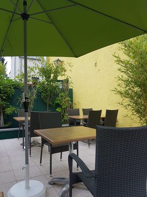 outside at Tau in Vienna