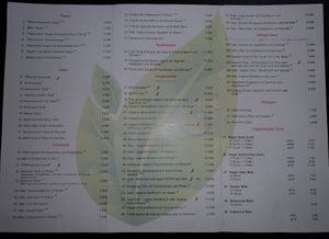 speisekarte / menu at Tau in Vienna