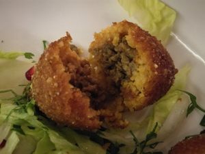 Kött Kibbeh inside at Forever in Malmo