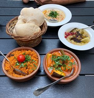 main and side dishes  at Forever in Malmo