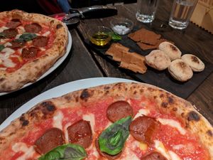 Vegan pepperoni and charcuterie at Hector's Artisan Pizzeria in Dunbar