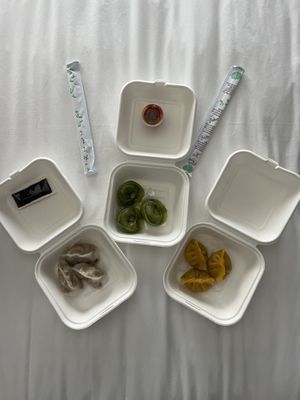 Takeout mushroom, mixed veg & spinach   at Yank Sing in San Francisco