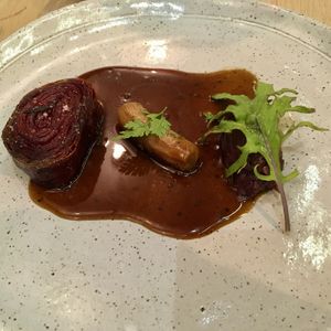 Red ace beet, cabbage, black truffle jus   at Oyster Oyster in Washington